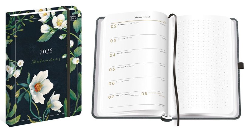 Kalendarz książkowy A5 192 mat+uv Fiori Interdruk